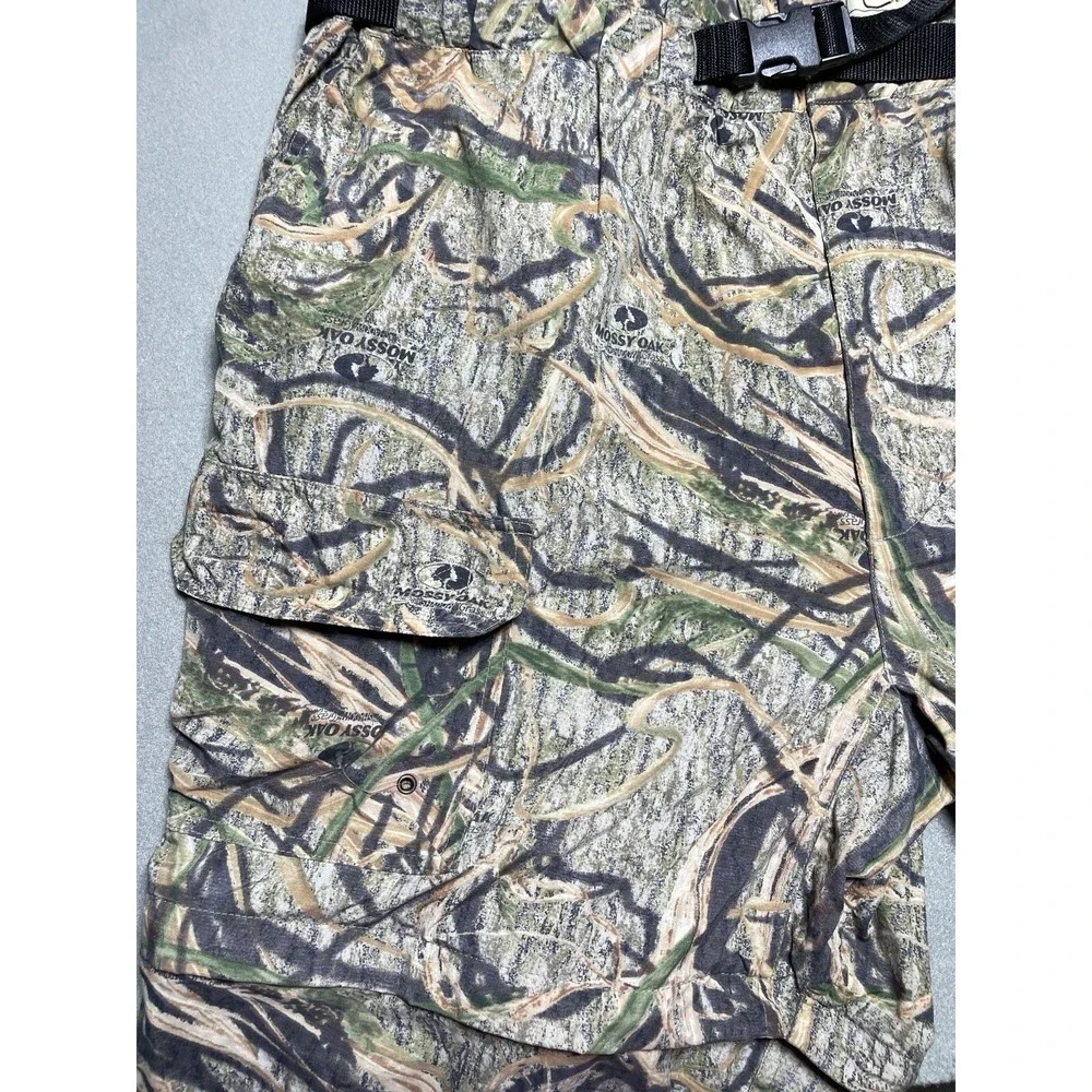 Men's 2XL Mossy Oak Camo Cargo Pants Nylon Break Up‎ Outdoor Lightweight Belt